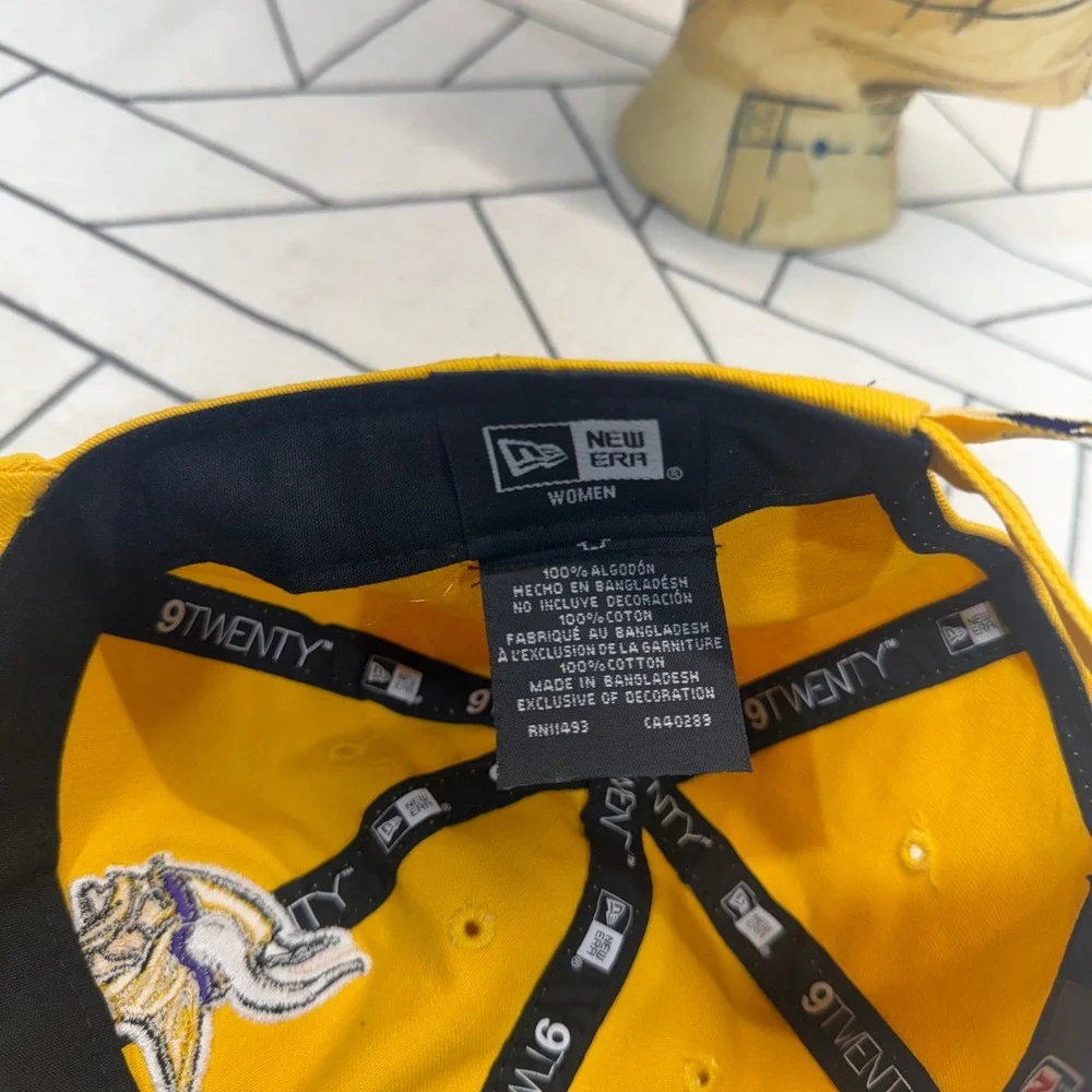 New Era Minnesota Vikings Hat OSFA Yellow 9TWENTY Adjustable Cap Women